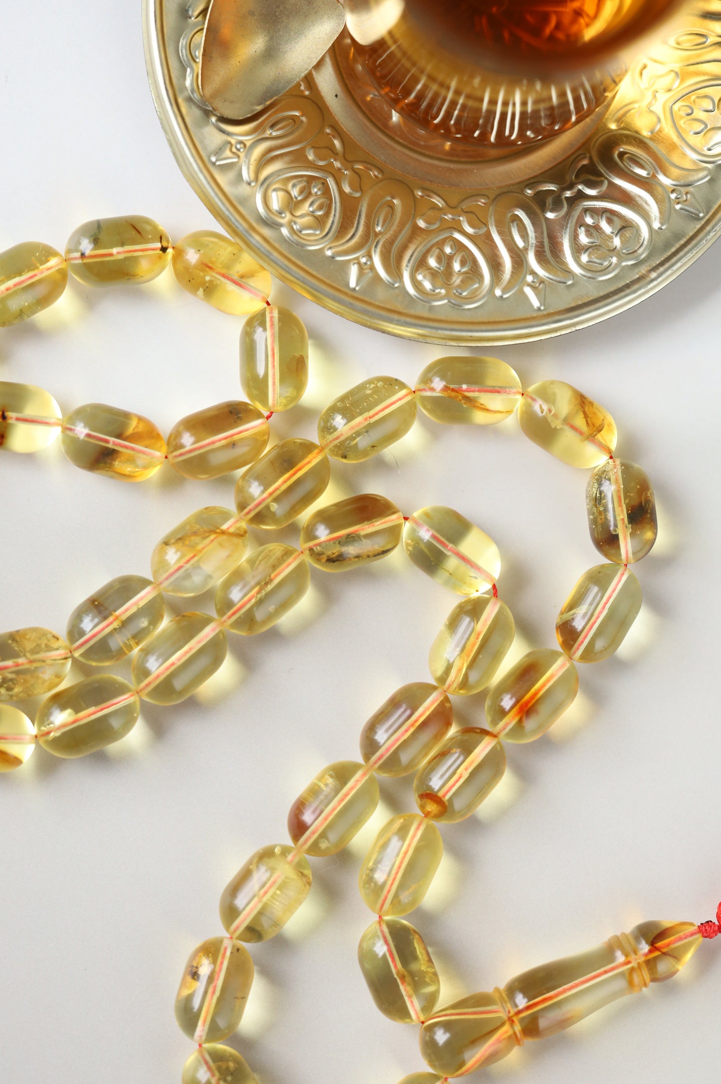 Natural Transparent Citron Amber Rosary – 42 Beads | Everyday Use