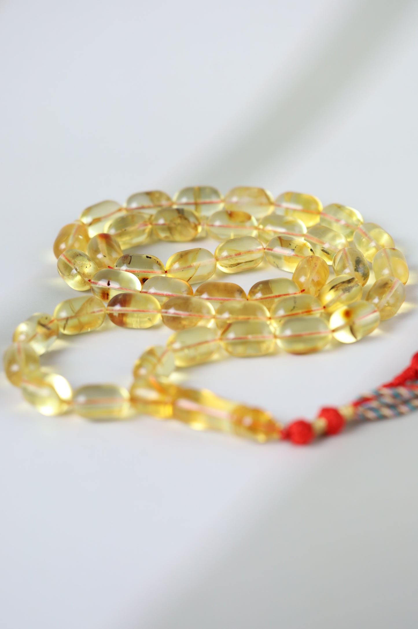 Natural Transparent Citron Amber Rosary – 42 Beads | Everyday Use