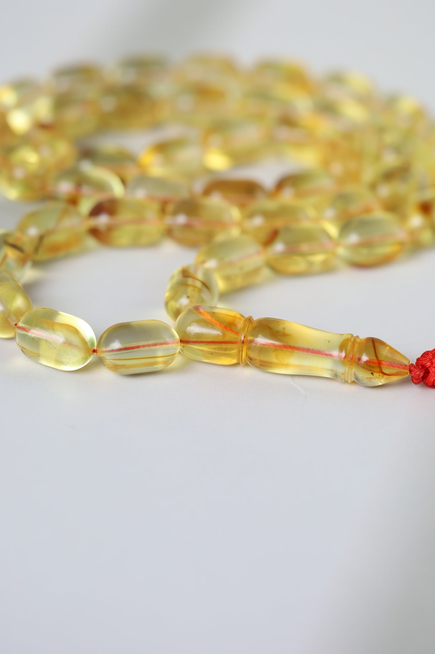 Natural Transparent Citron Amber Rosary – 42 Beads | Everyday Use