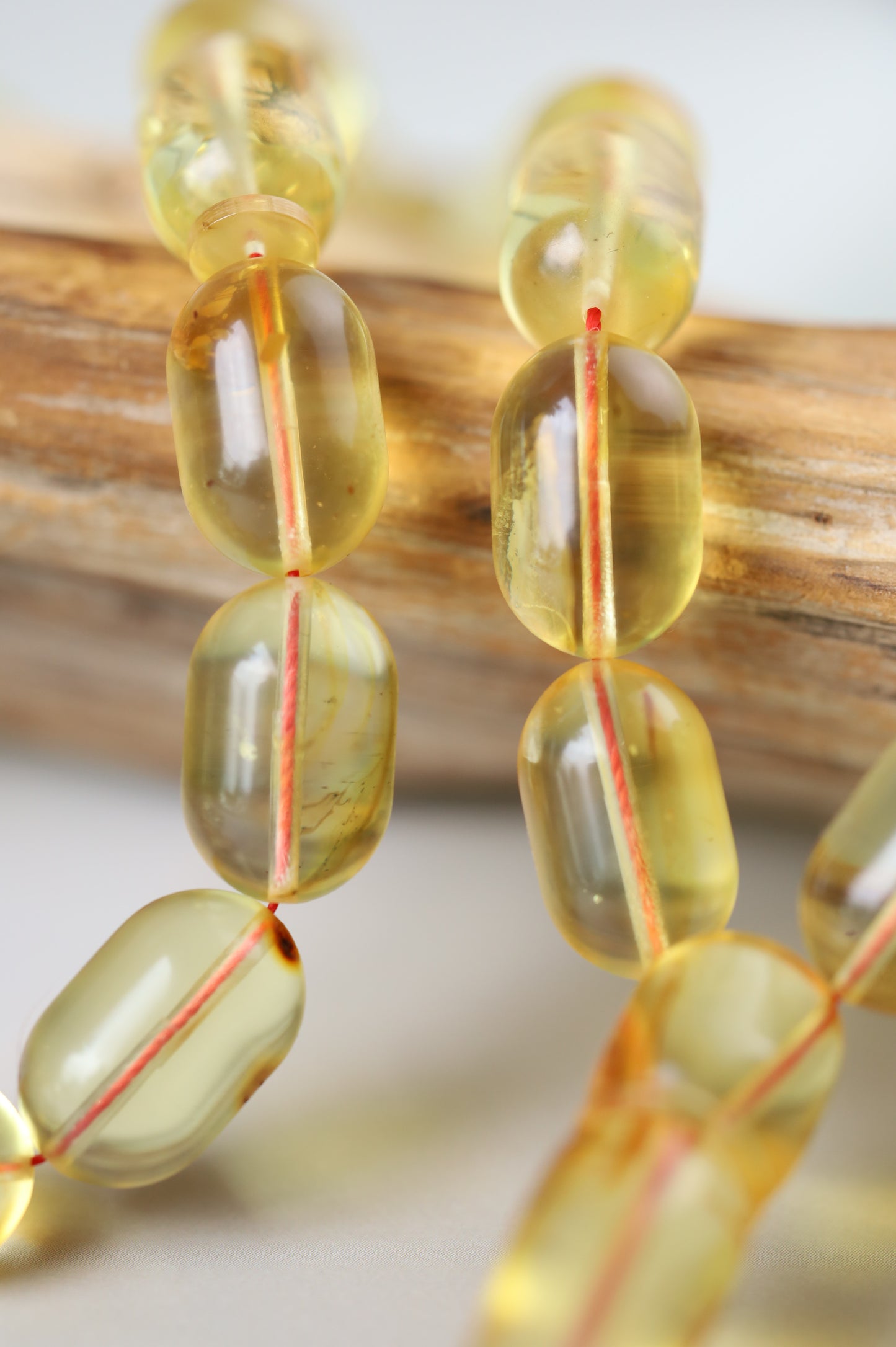 Natural Transparent Citron Amber Rosary – 42 Beads | Everyday Use