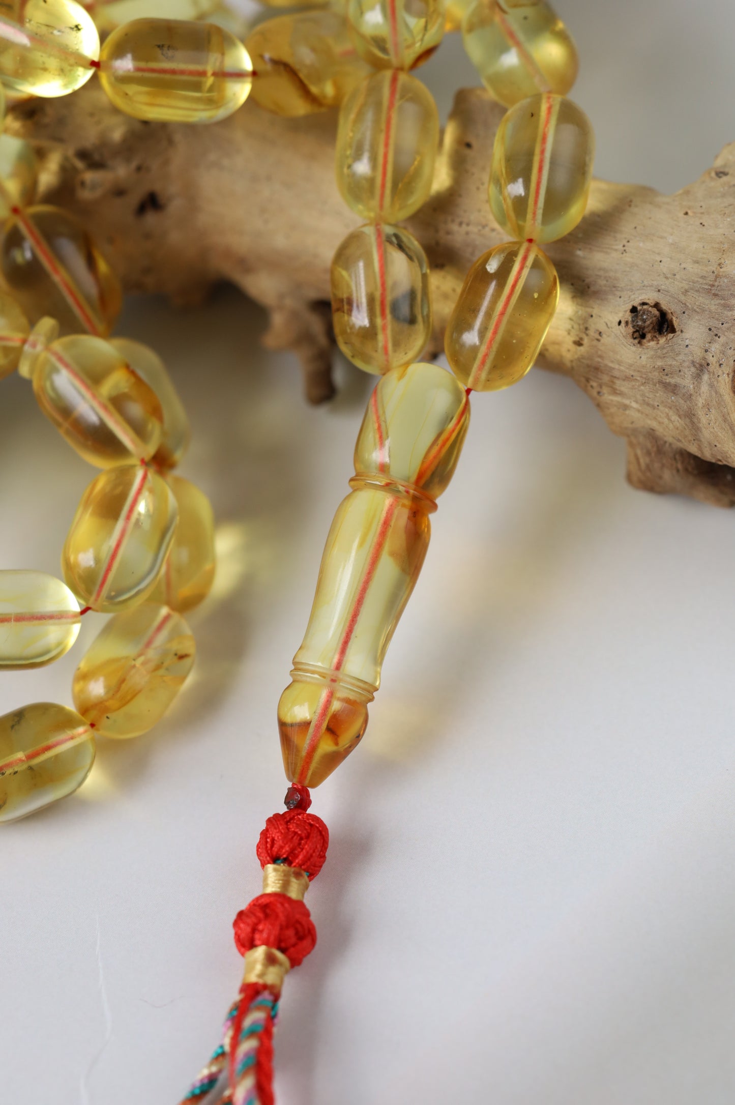 Natural Transparent Citron Amber Rosary – 42 Beads | Everyday Use