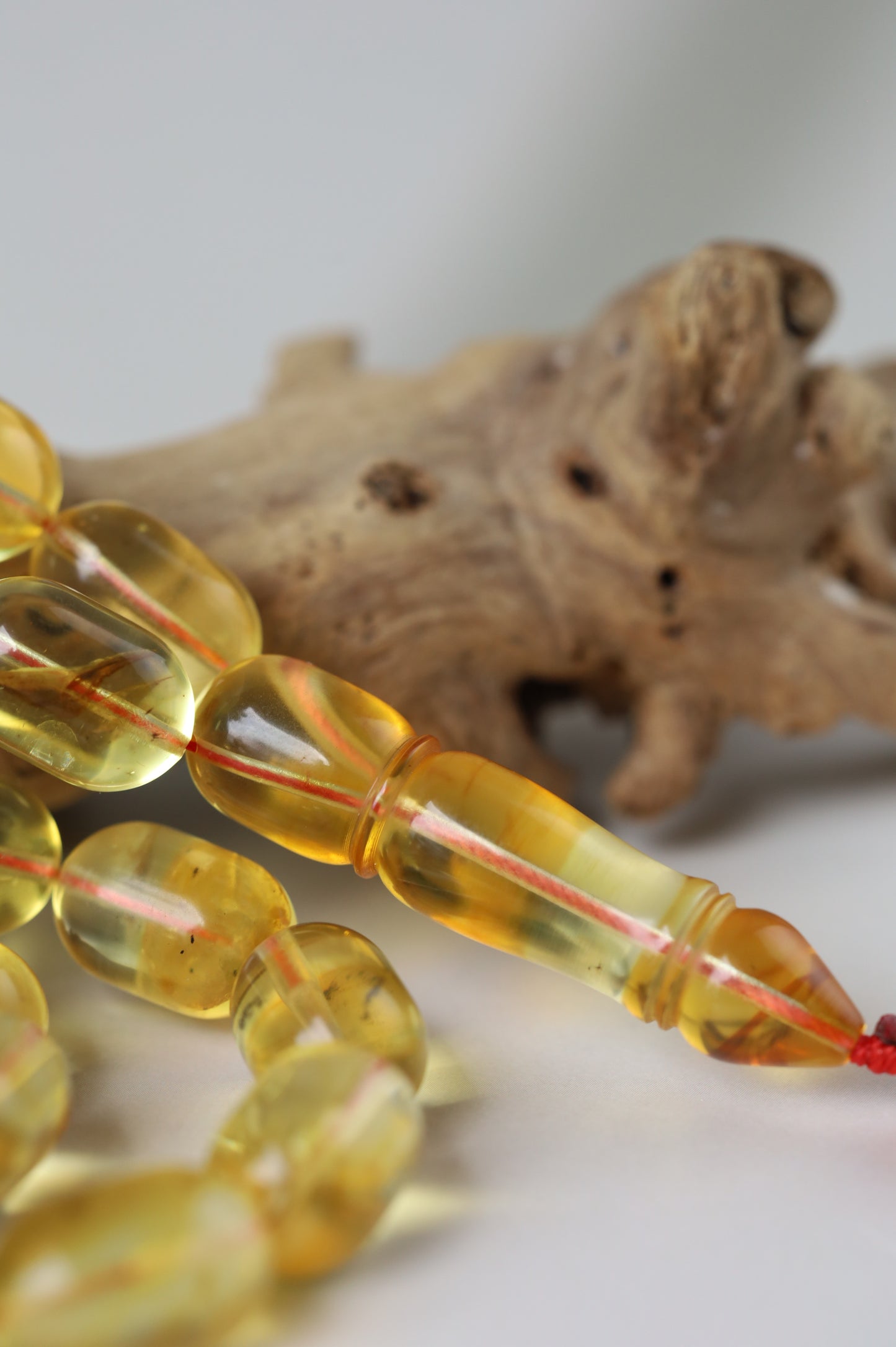 Natural Transparent Citron Amber Rosary – 42 Beads | Everyday Use