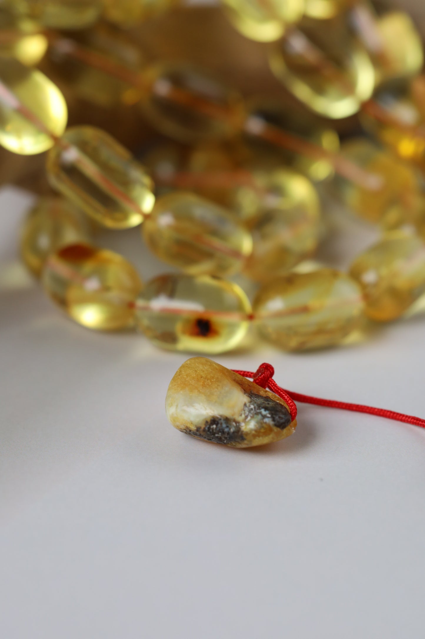 Natural Transparent Citron Amber Rosary – 42 Beads | Everyday Use