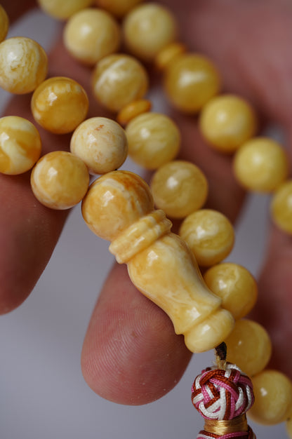 Butterscotch Marble Amber Rosary 45 beads with Certificate