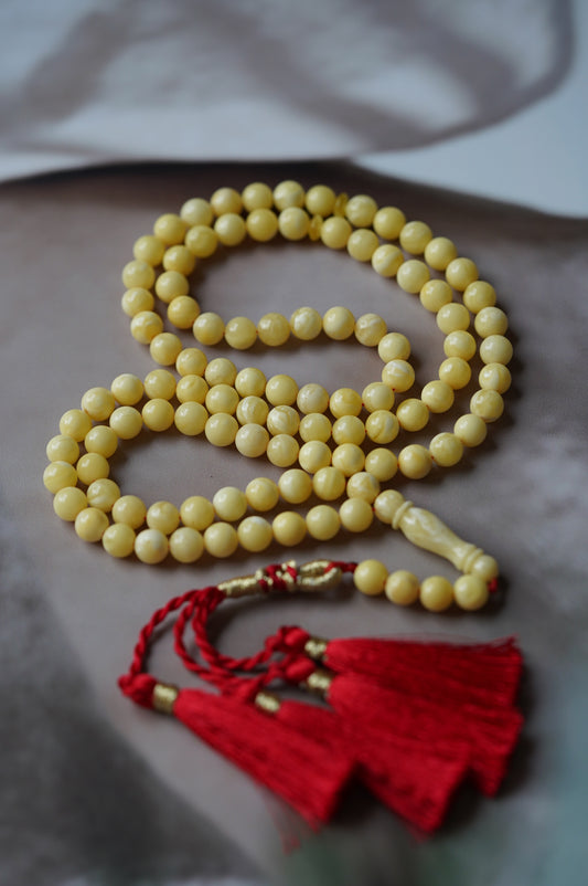 Milk Amber Rosary / Tasbih 7,5mm with Certificate