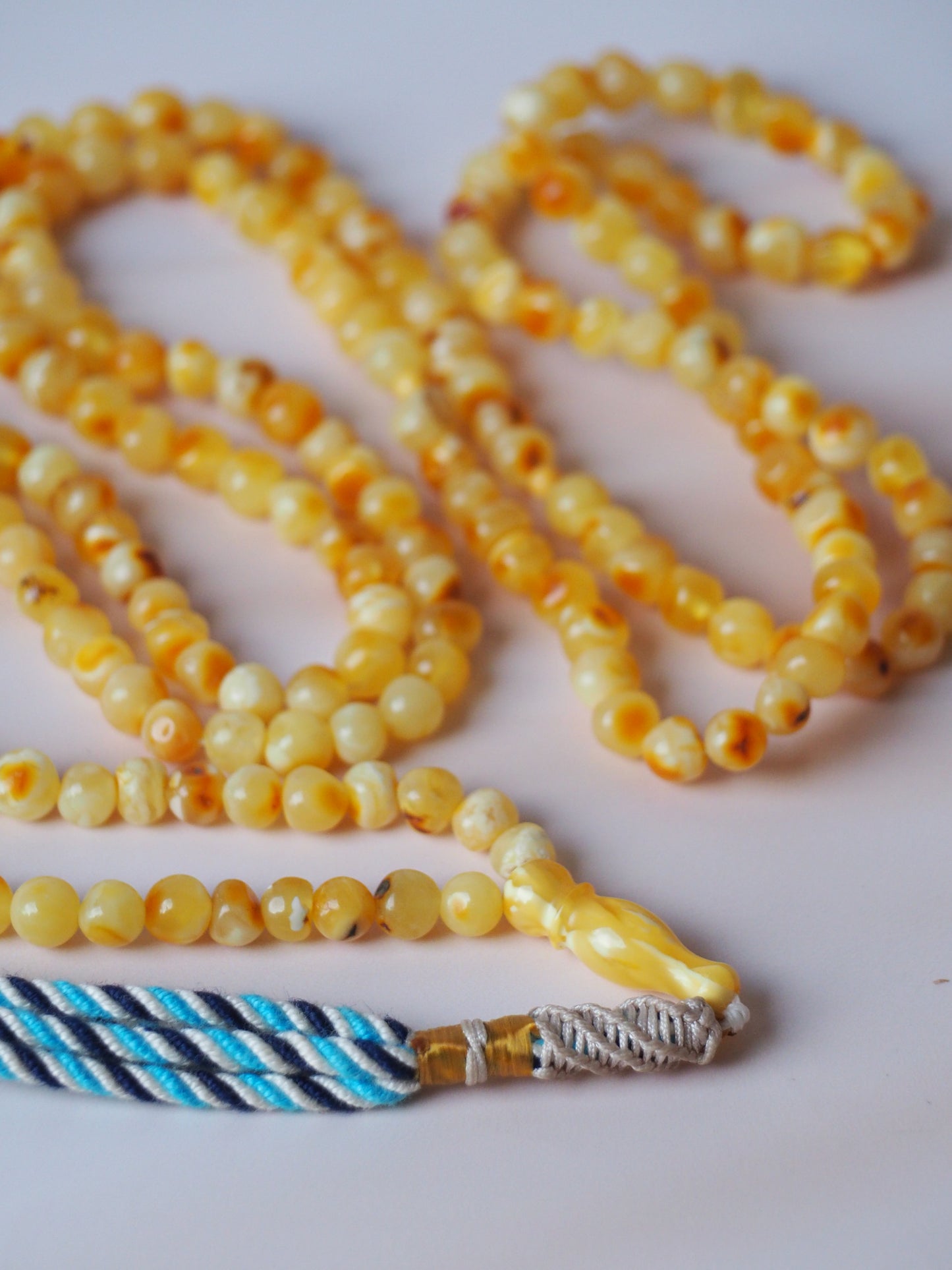 Long Irregular Multicolor Natural Amber Rosary 200 Beads