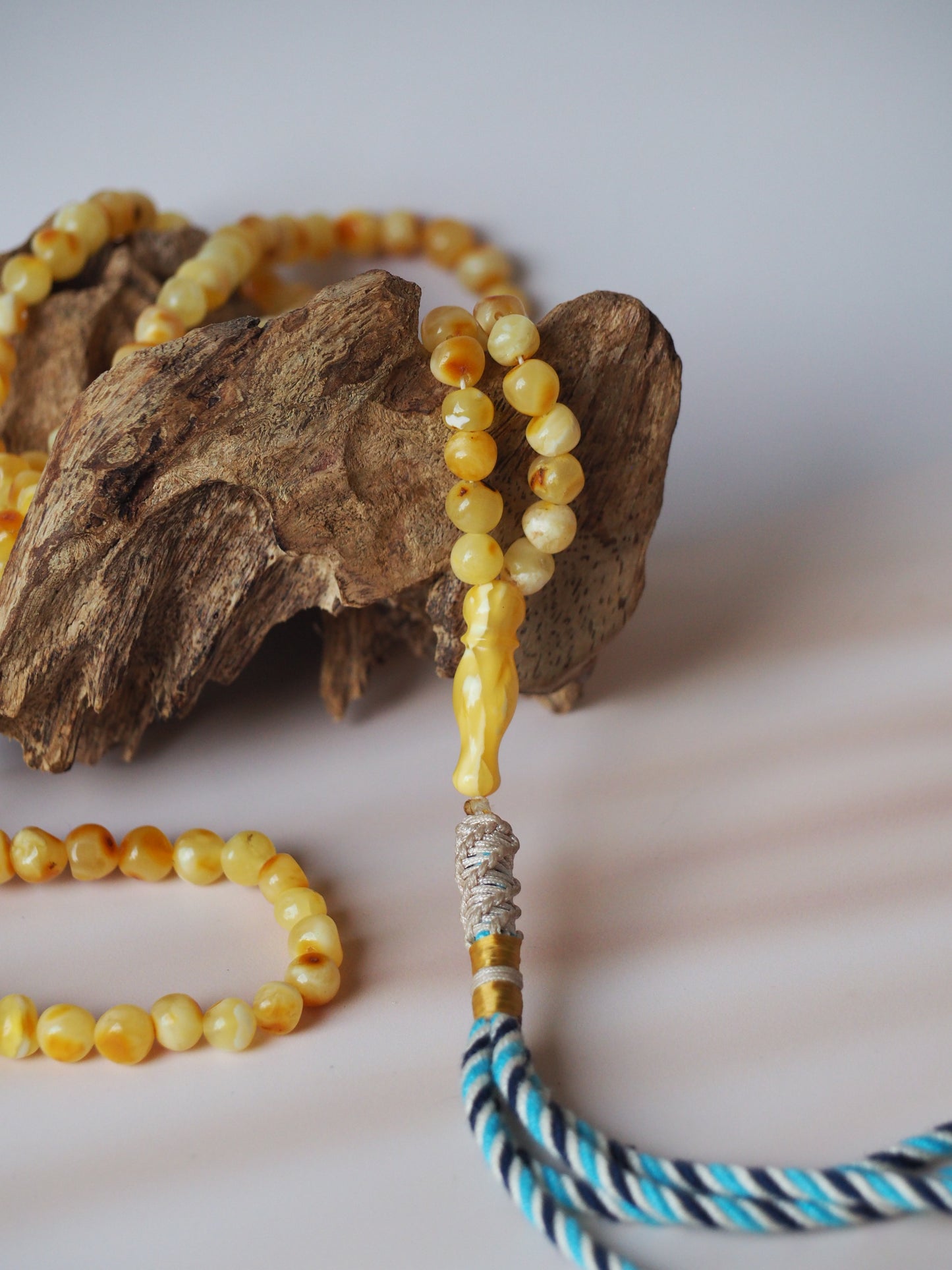 Long Irregular Multicolor Natural Amber Rosary 200 Beads