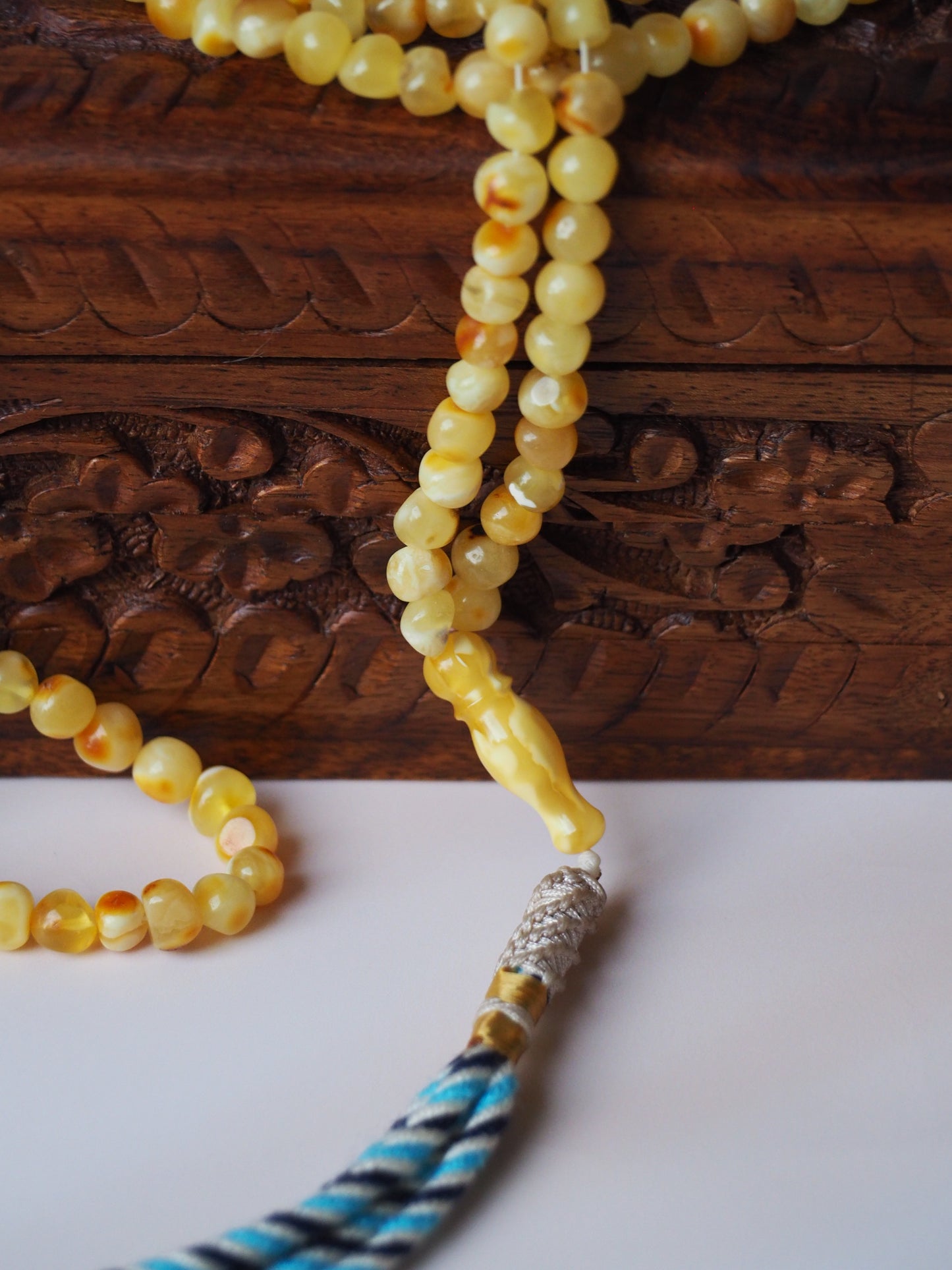 Long Irregular Multicolor Natural Amber Rosary 200 Beads