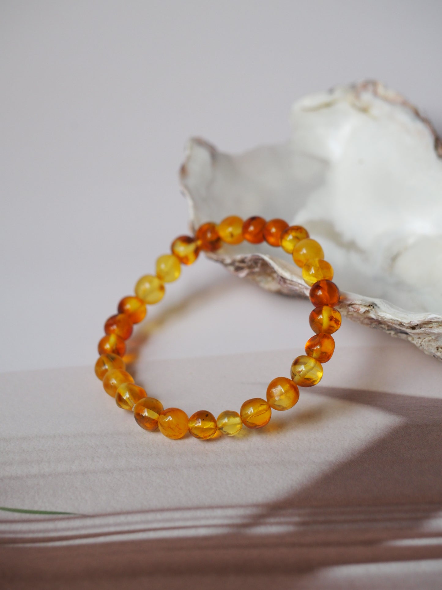 Natural Raw Irregular Citron Amber Beaded Bracelet