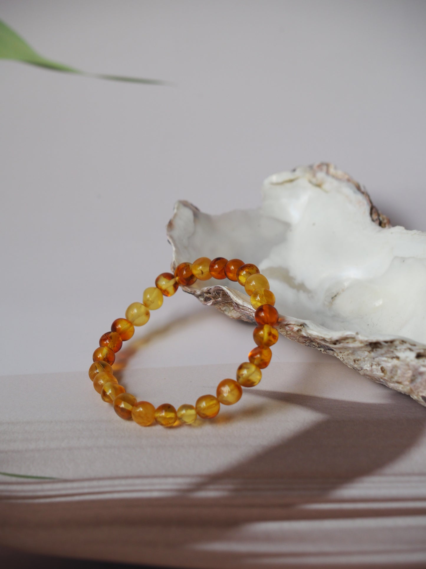 Natural Raw Irregular Citron Amber Beaded Bracelet