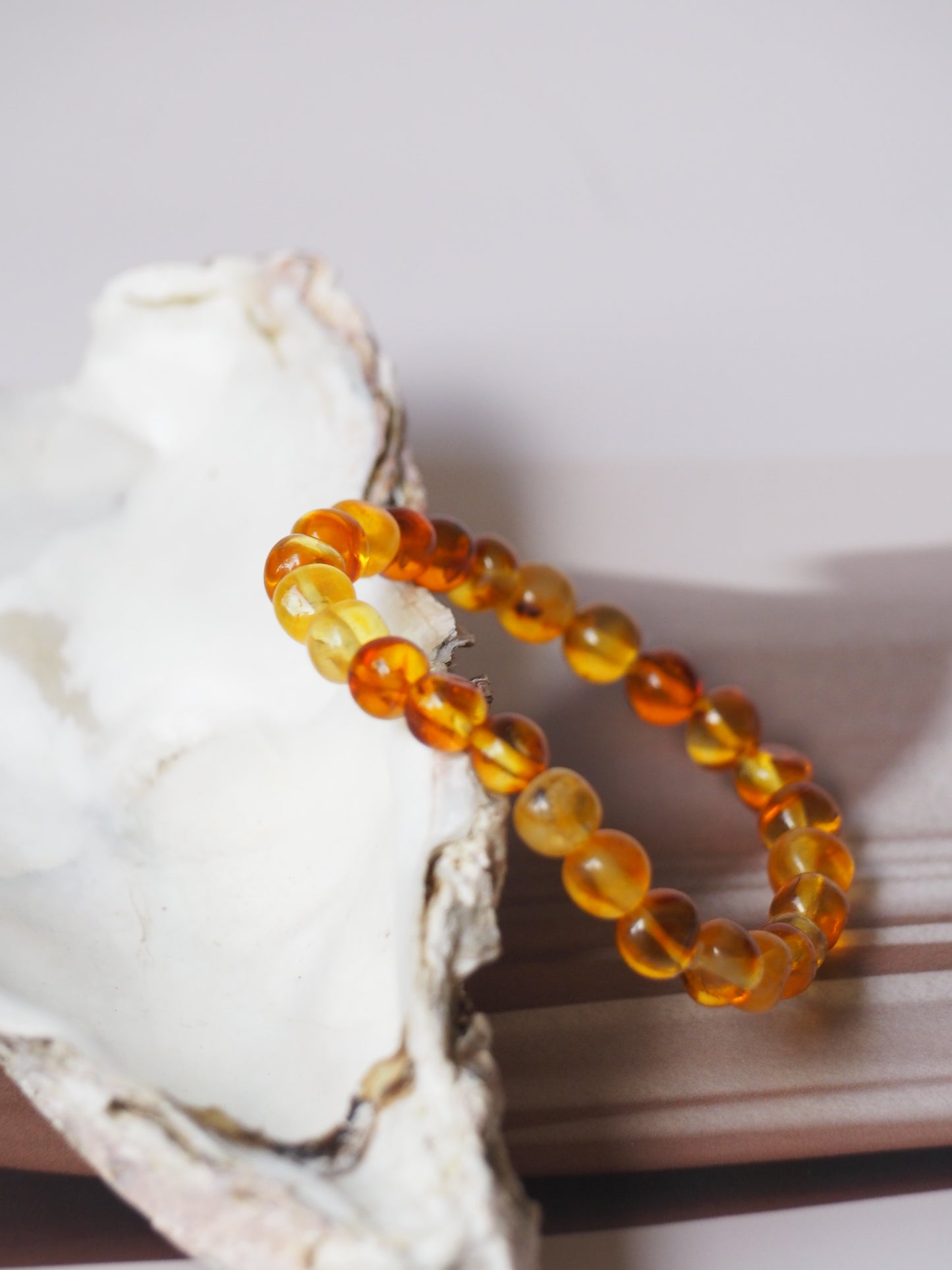 Natural Raw Irregular Citron Amber Beaded Bracelet