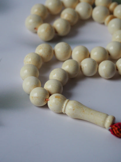 Royal White Amber Rosary Tasbih Round Beads 13,2mm
