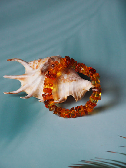 Cognac Amber Irregular Polished Bracelet