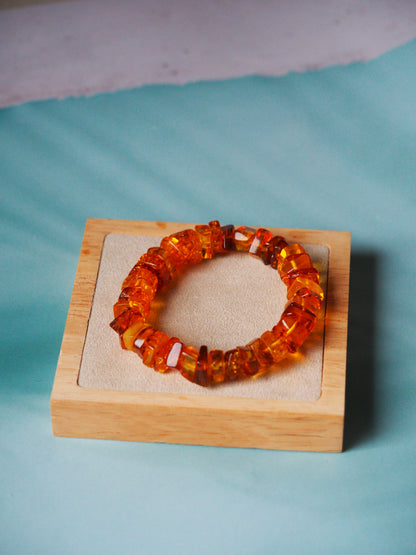 Cognac Amber Irregular Polished Bracelet