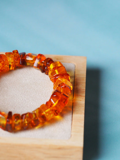 Cognac Amber Irregular Polished Bracelet