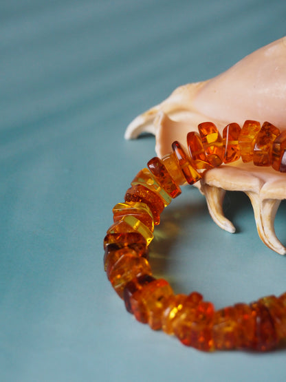 Cognac Amber Irregular Polished Bracelet