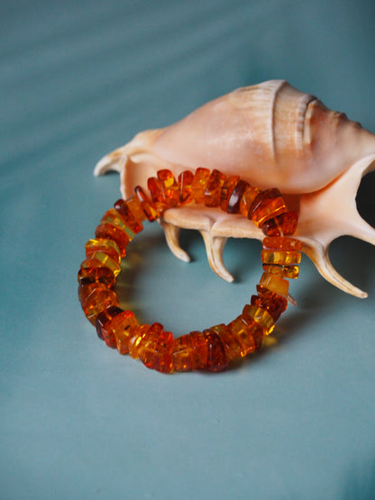 Cognac Amber Irregular Polished Bracelet