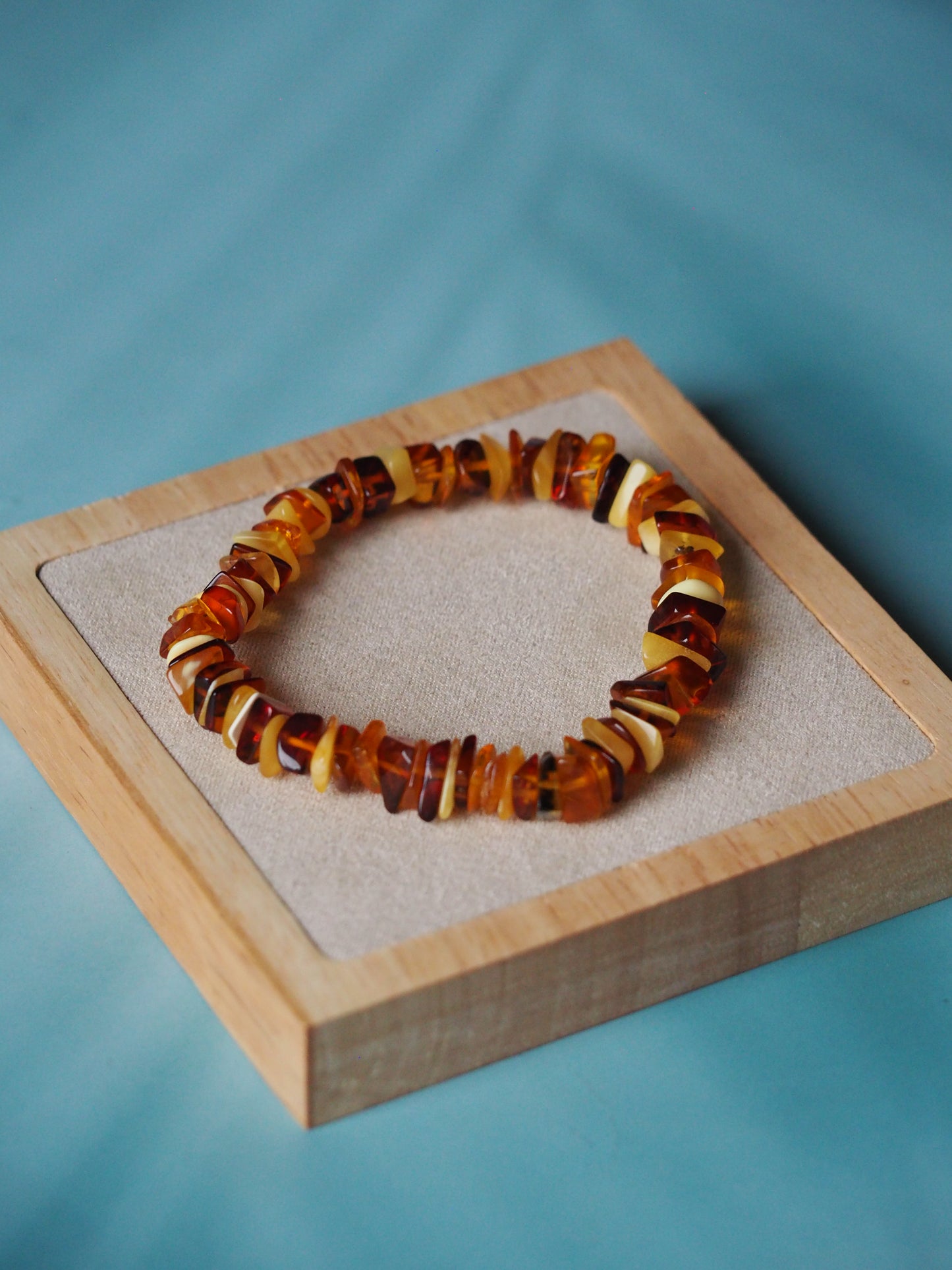 Multicolor Amber Irregular Polished Bracelet