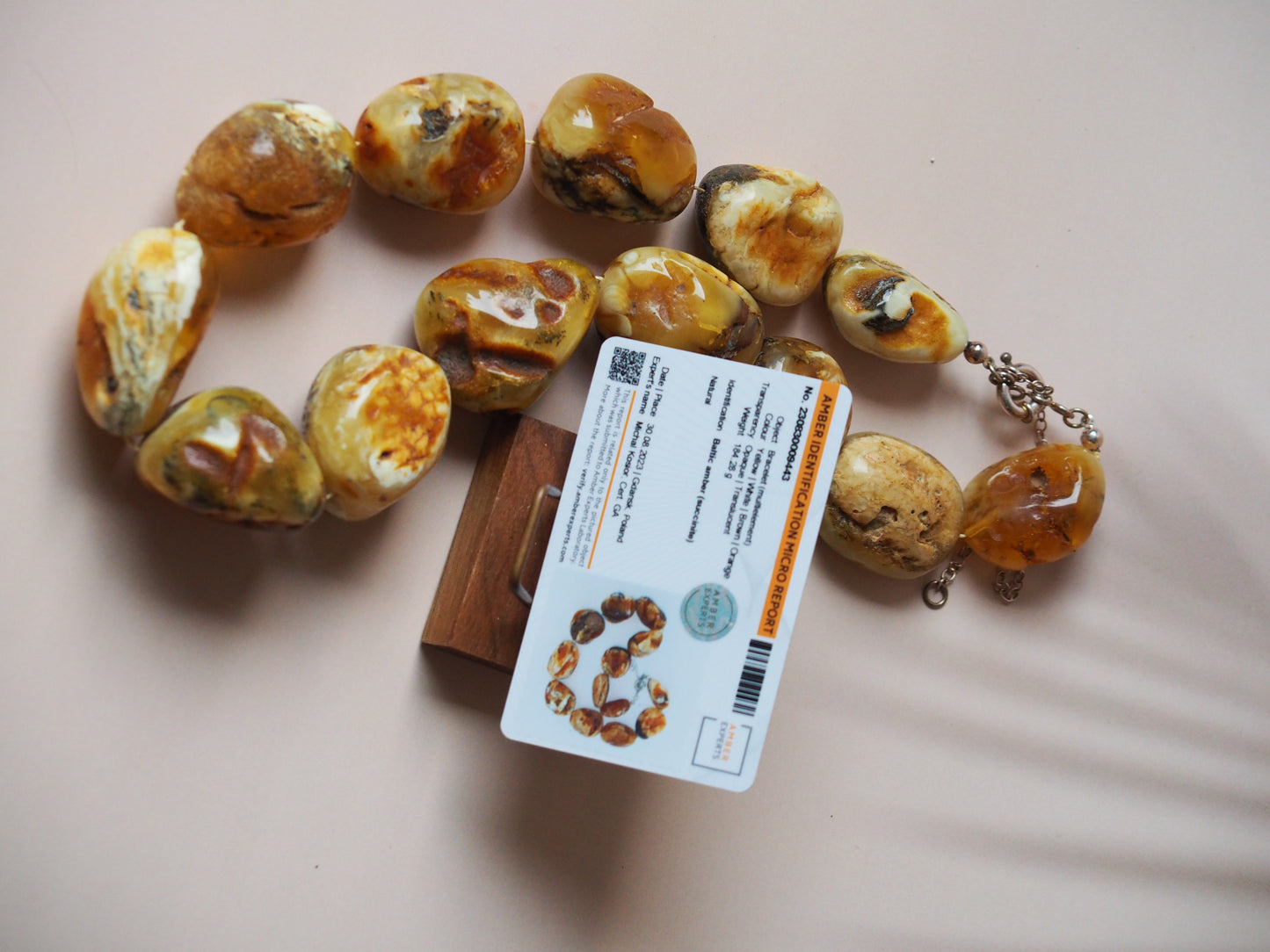 Huge and Unique Raw Amber Necklace from Private Collector from Poland 1970s with Certificate