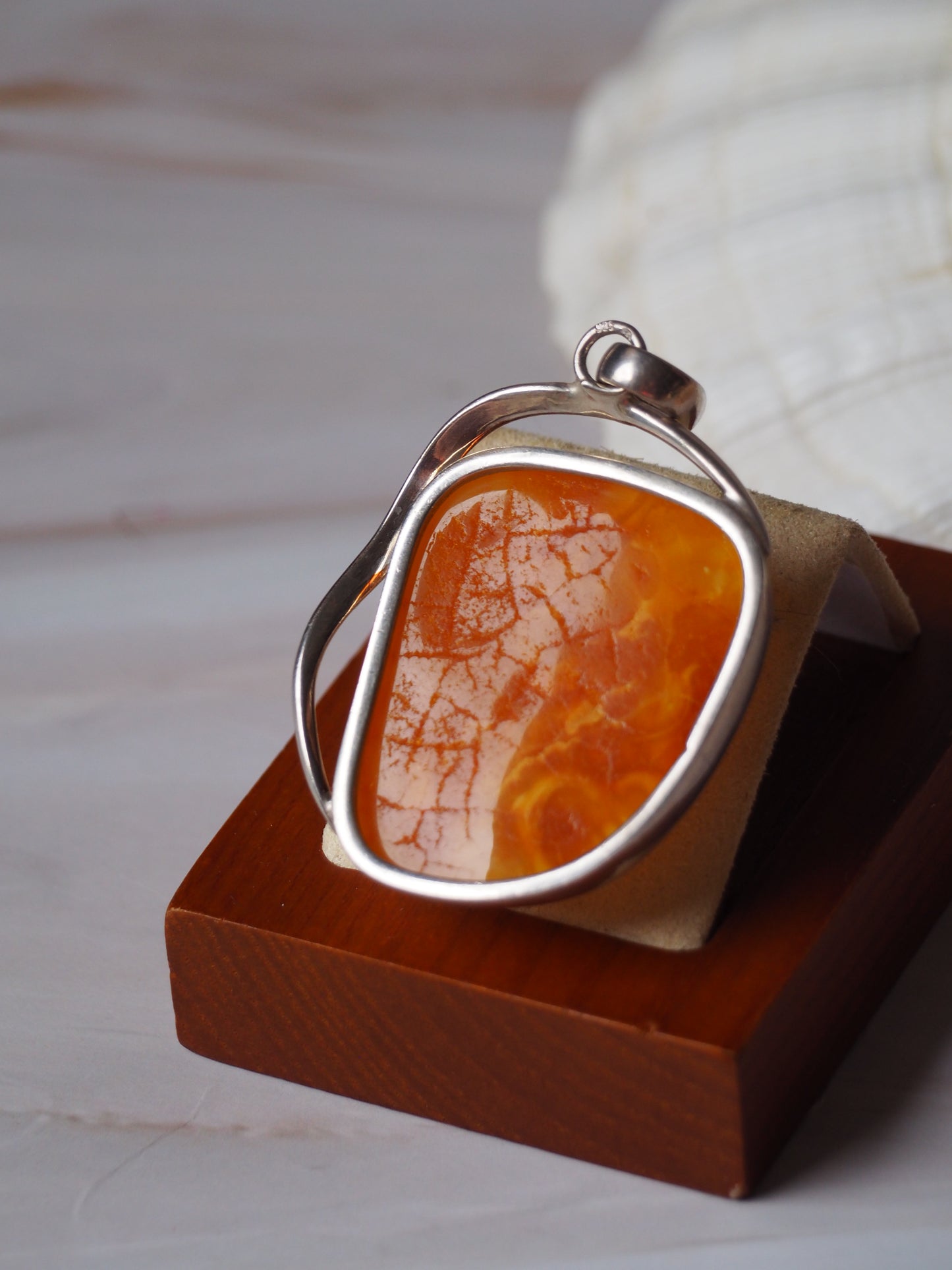 Butterscotch Amber with Raw Honey Back in Silver Frame
