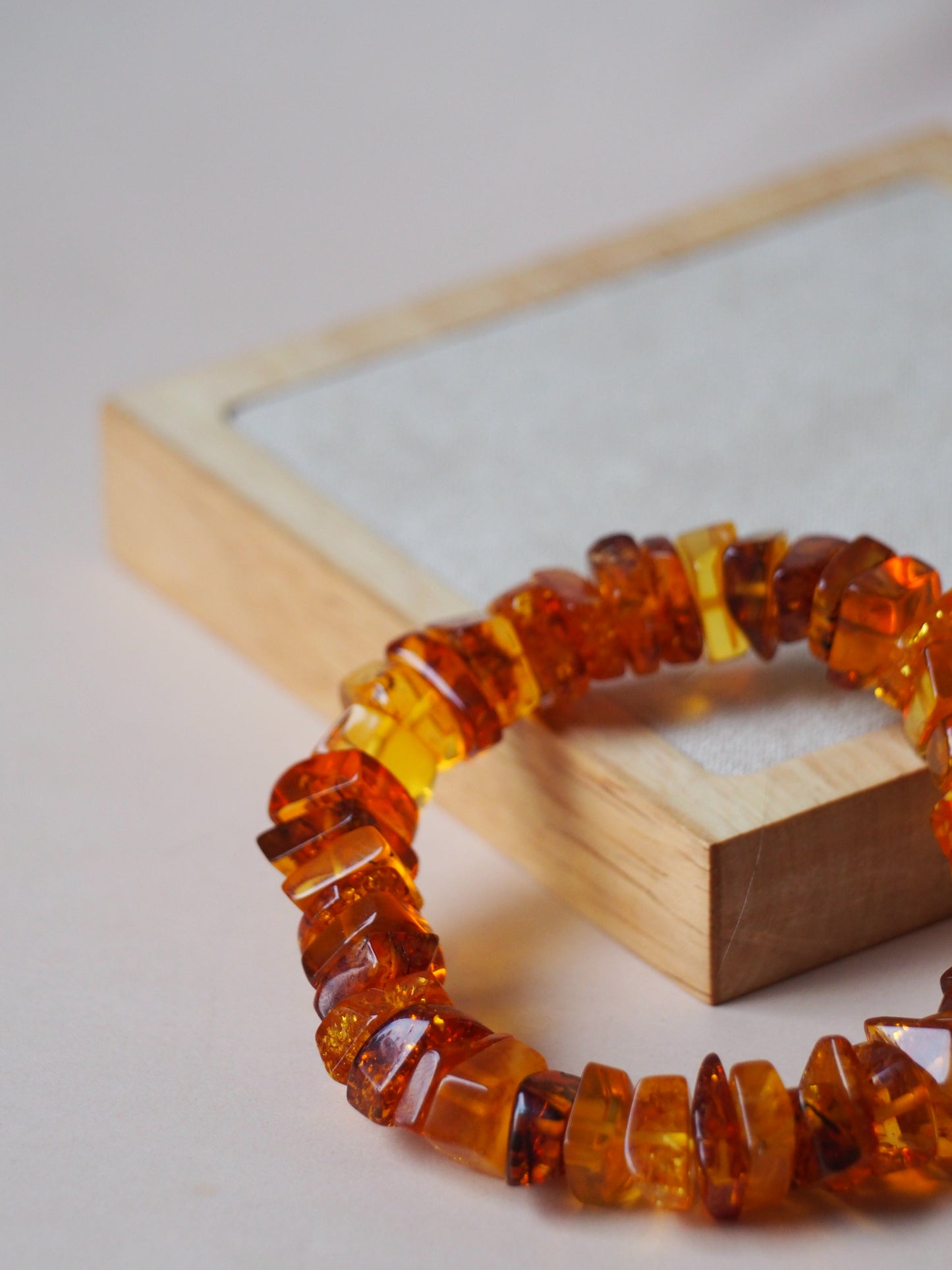 Cognac Amber Polished Irregular Beaded Bracelet