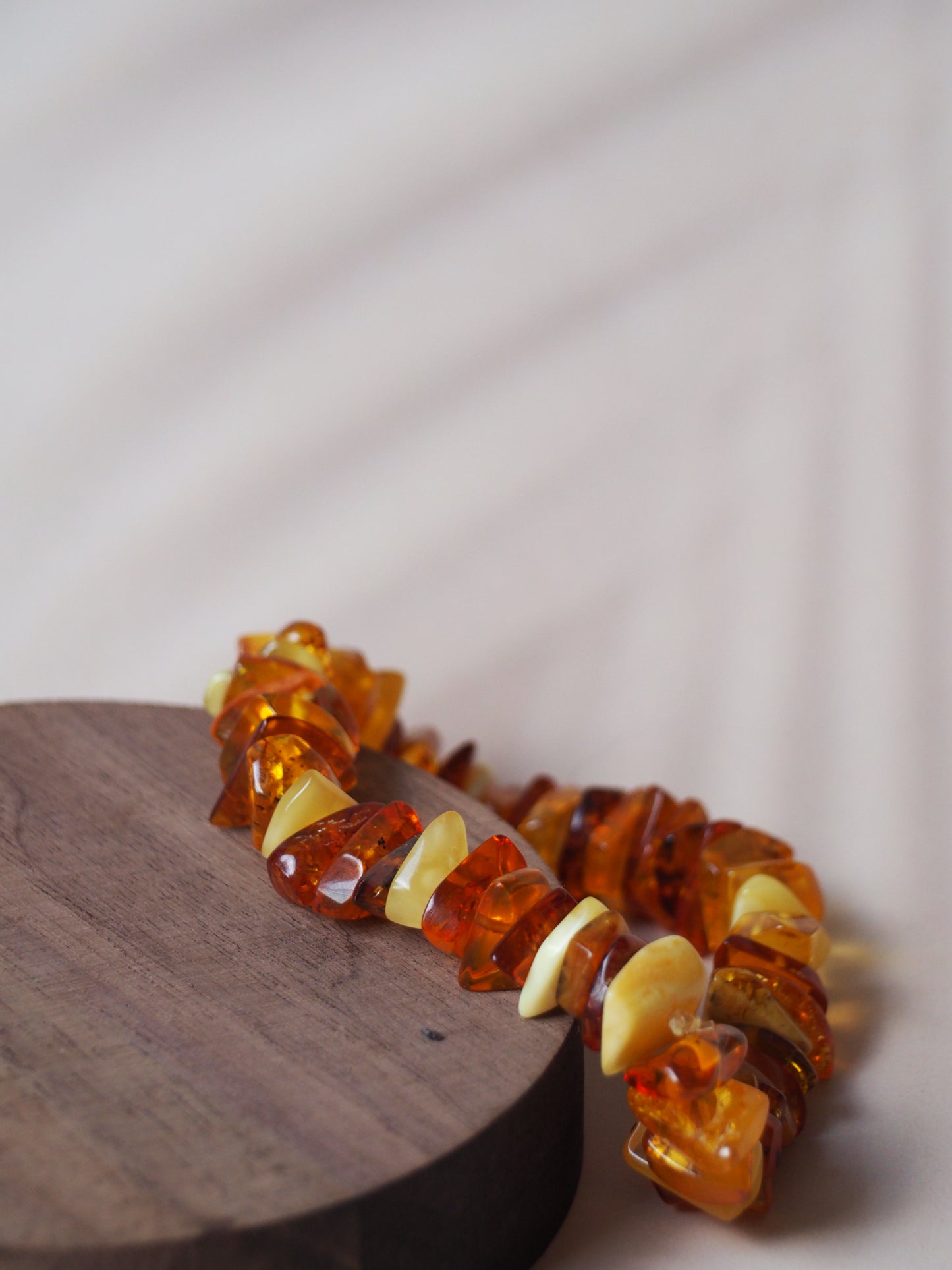 Cognac Amber/ Butterscotch Amber Raw Polished Bracelet with Irregular Beads