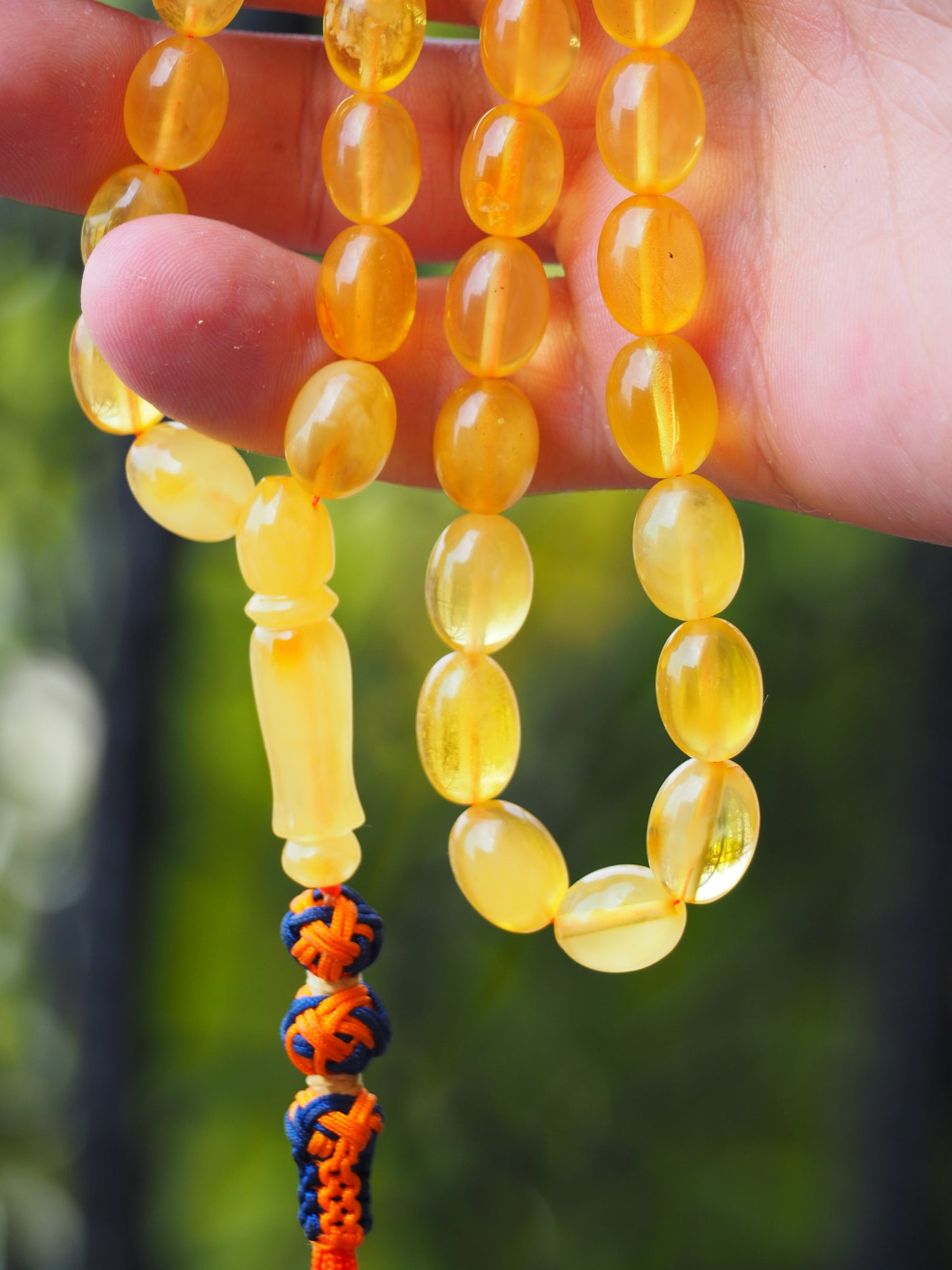 Olive Shape Transculent Amber Rosary 37,5g