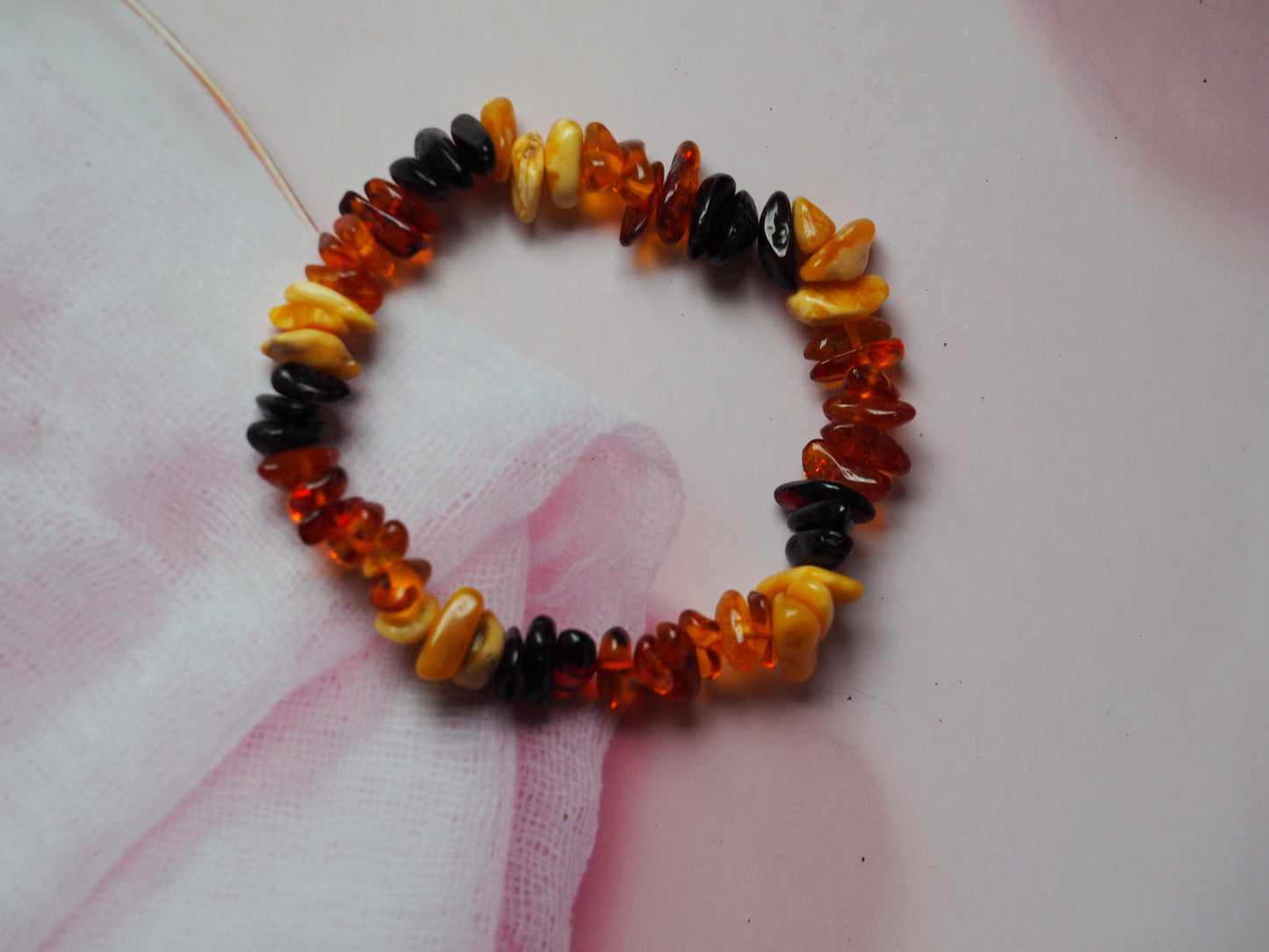 Multicolor Amber Irregular Polished Bracelet