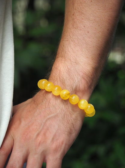 Natural Butterscotch Amber Beaded Bracelet with Certificate