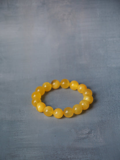 Natural Butterscotch Amber Beaded Bracelet with Certificate