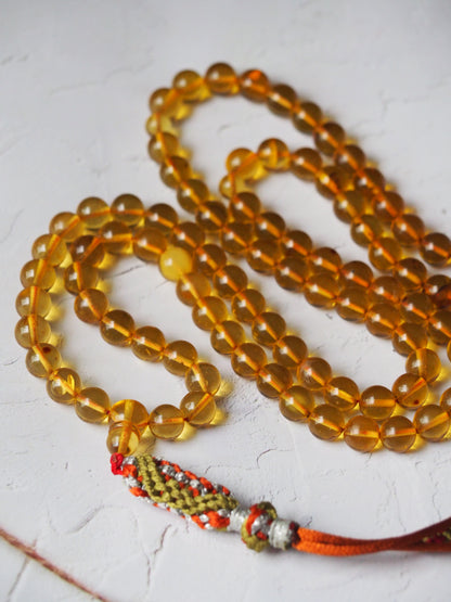 Natural Green Dominican Amber Pocket Size Rosary 99 Beads