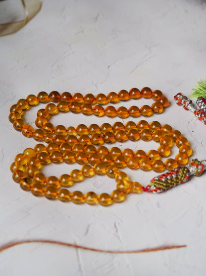 Natural Green Dominican Amber Pocket Size Rosary 99 Beads