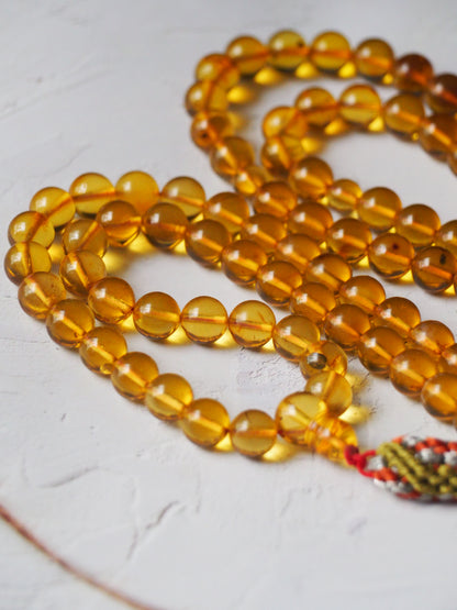 Natural Green Dominican Amber Pocket Size Rosary 99 Beads