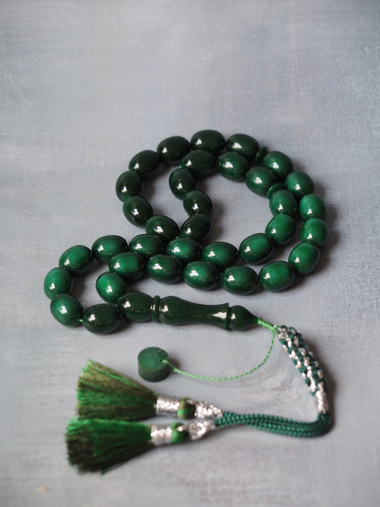 Bottle Green Bakelite Rosary