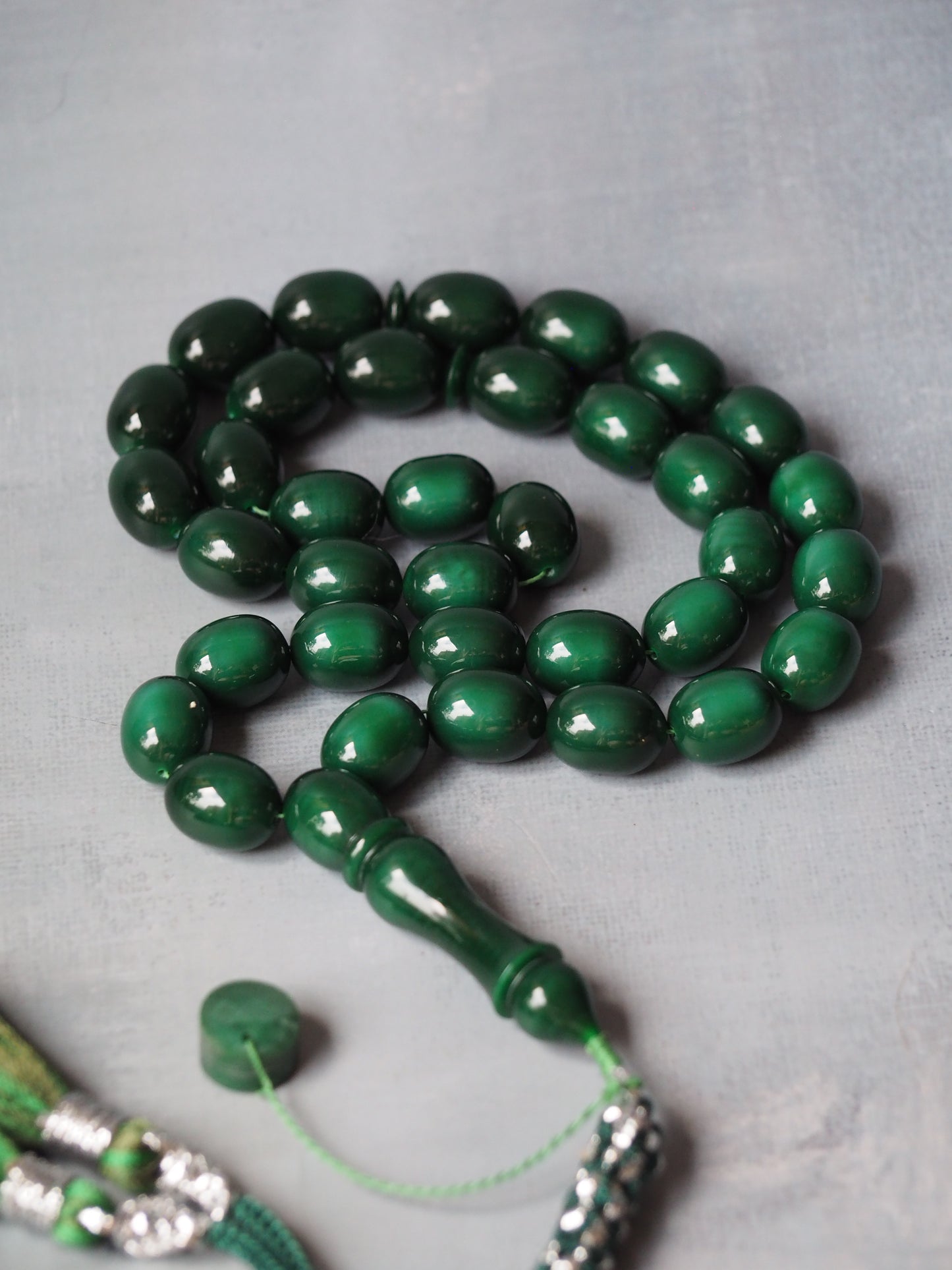 Bottle Green Bakelite Rosary