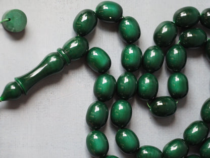 Bottle Green Bakelite Rosary