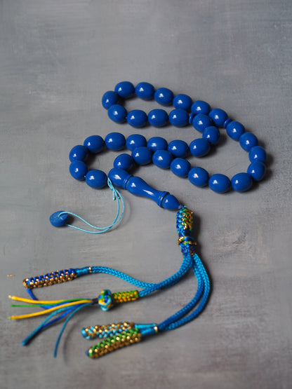 Electric Blue Bakelite Rosary