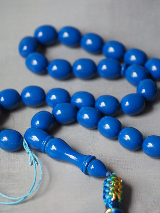 Electric Blue Bakelite Rosary