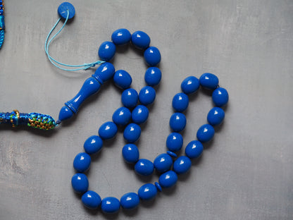 Electric Blue Bakelite Rosary