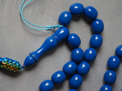 Electric Blue Bakelite Rosary