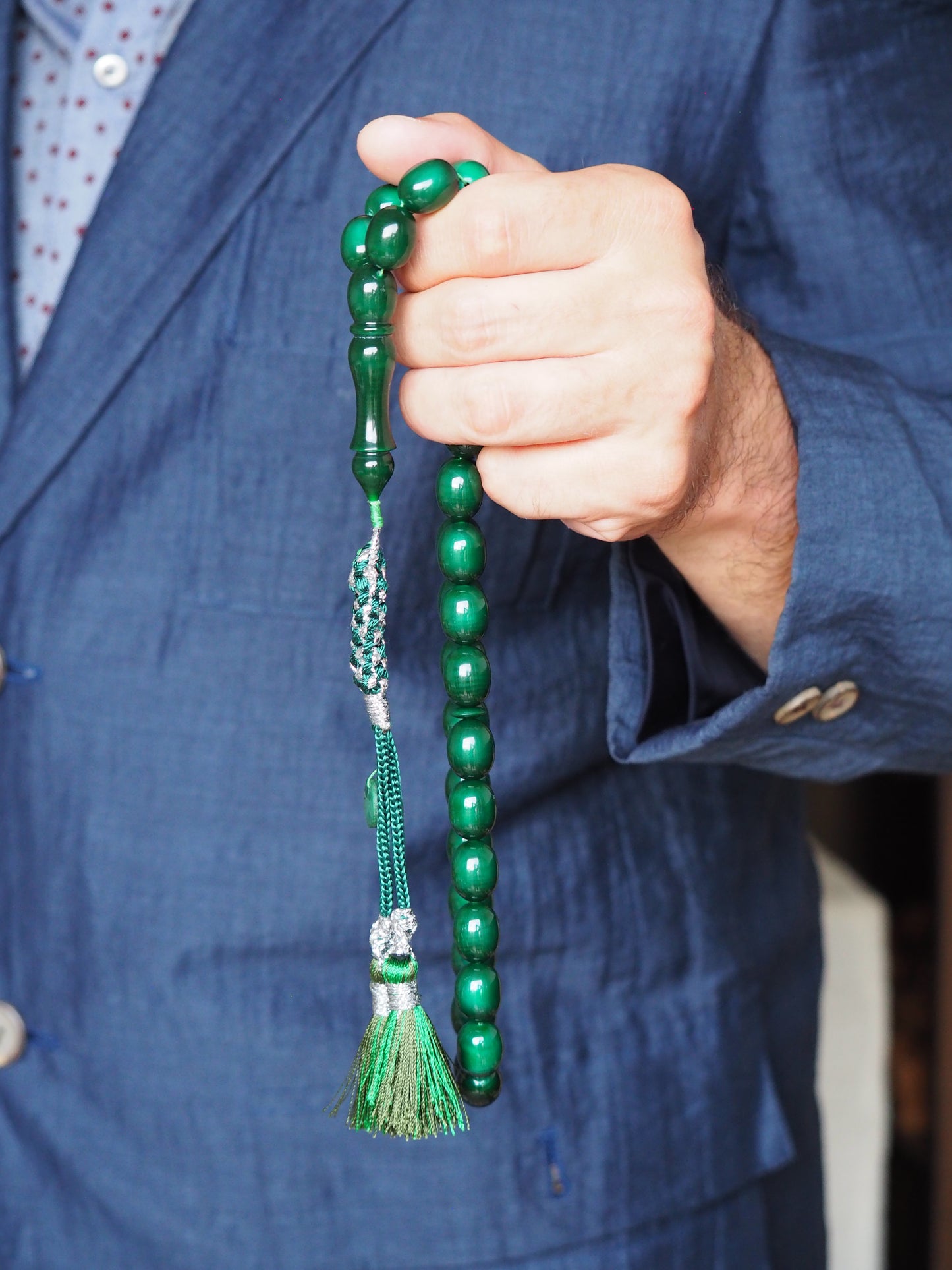 Bottle Green Bakelite Rosary