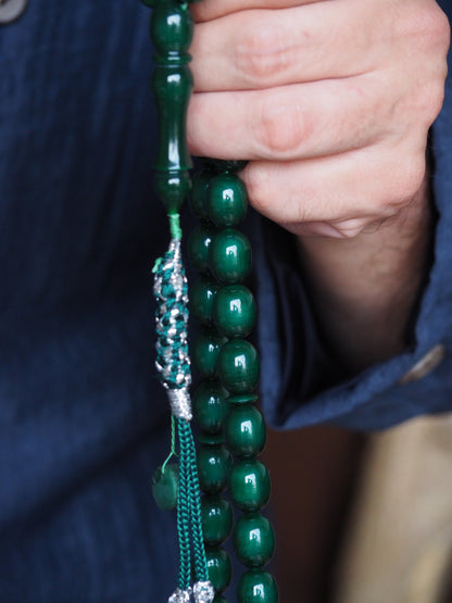 Bottle Green Bakelite Rosary