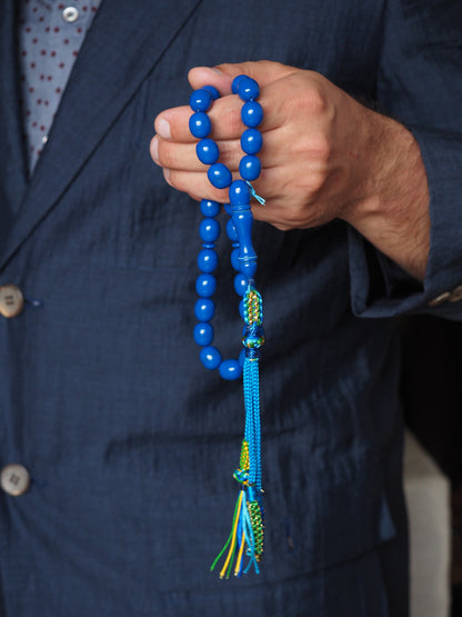 Electric Blue Bakelite Rosary