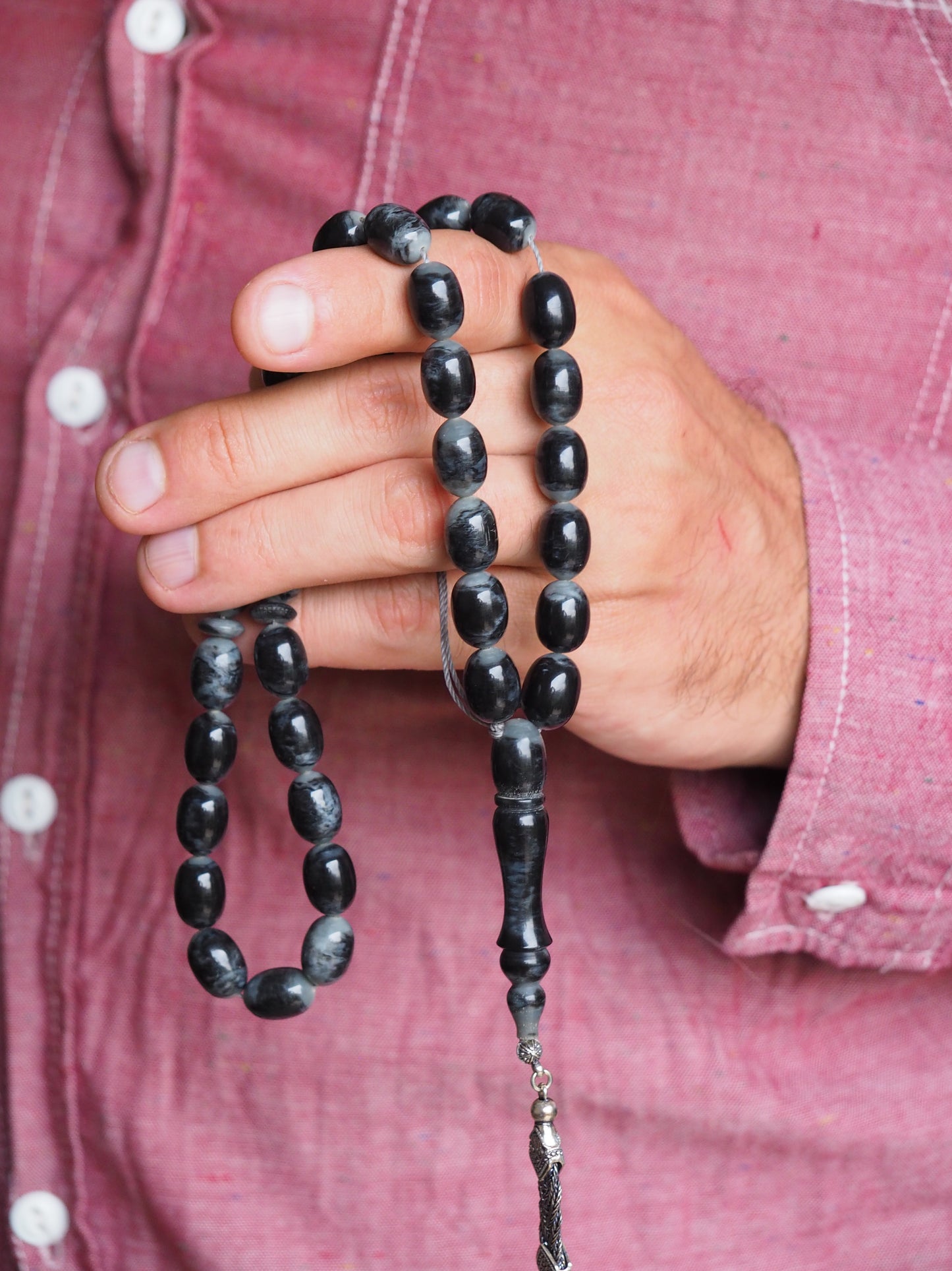 Graphite Gray/ Light Gray Bakelite Rosary