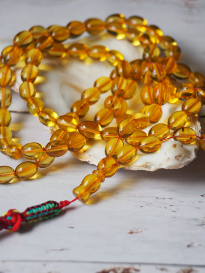 Natural Green Dominican Olive Shape Amber 99 Beads