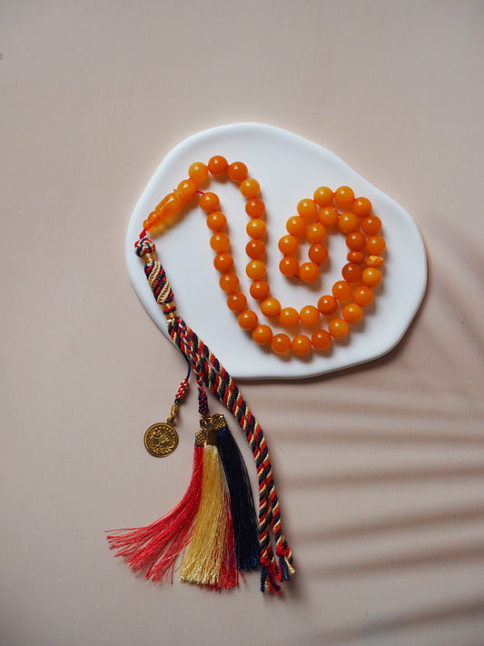 Natural Aged Butterscotch Amber Pocket Size Tasbih 45 Beads