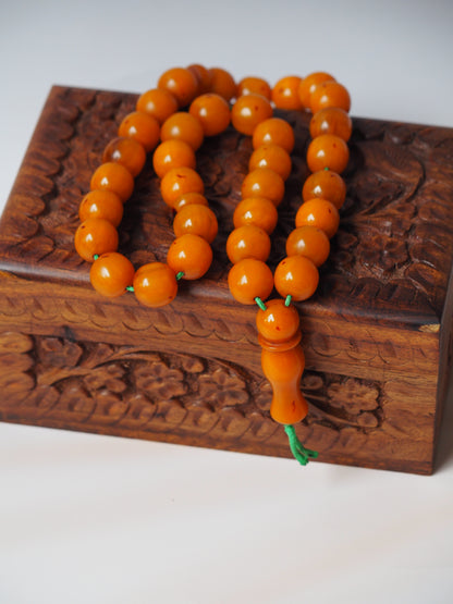 Antique Orange Afghani Bakelite Rosary