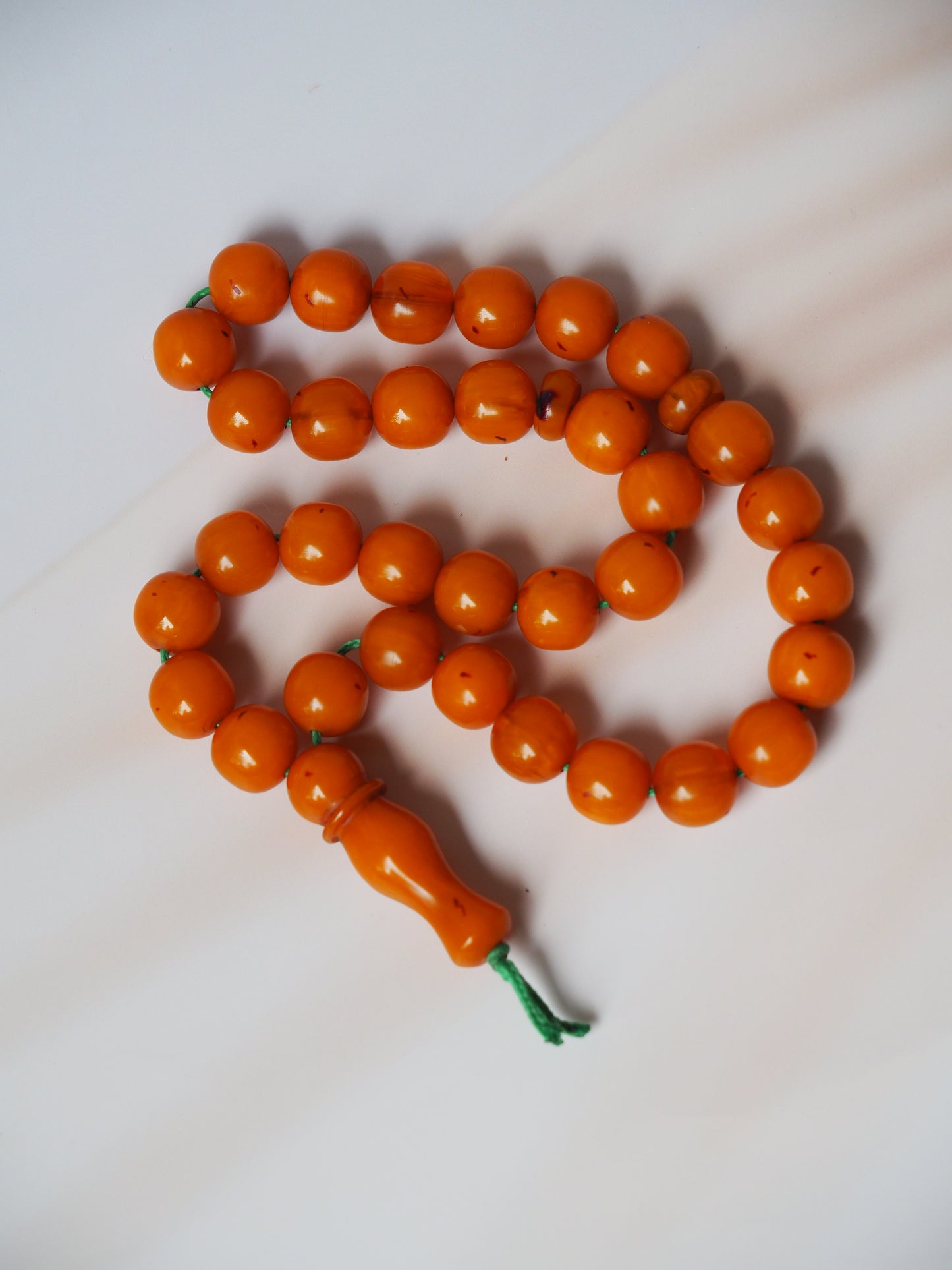 Antique Orange Afghani Bakelite Rosary