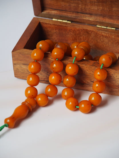 Antique Orange Afghani Bakelite Rosary