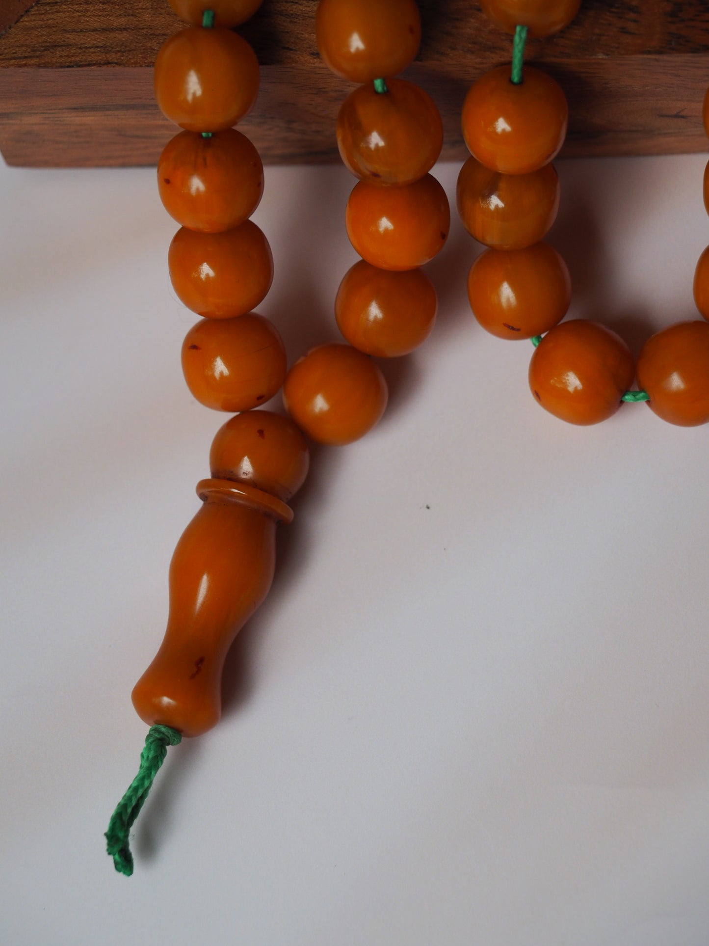 Antique Orange Afghani Bakelite Rosary